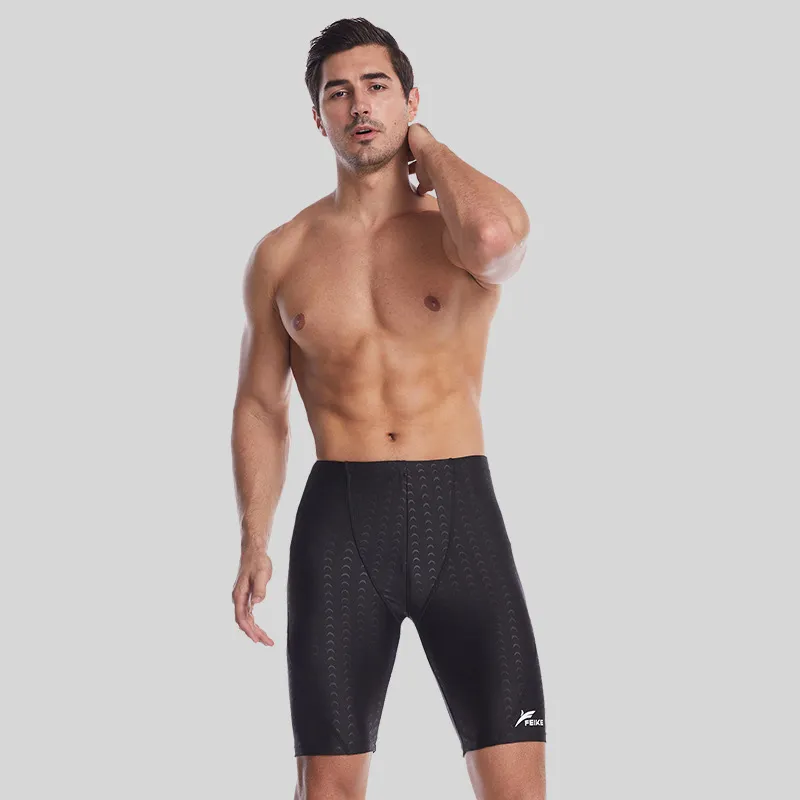 Men's Fashion Casual Imitation Shark Skin Waterproof Quick-Drying Racing Swimsuit Trunks