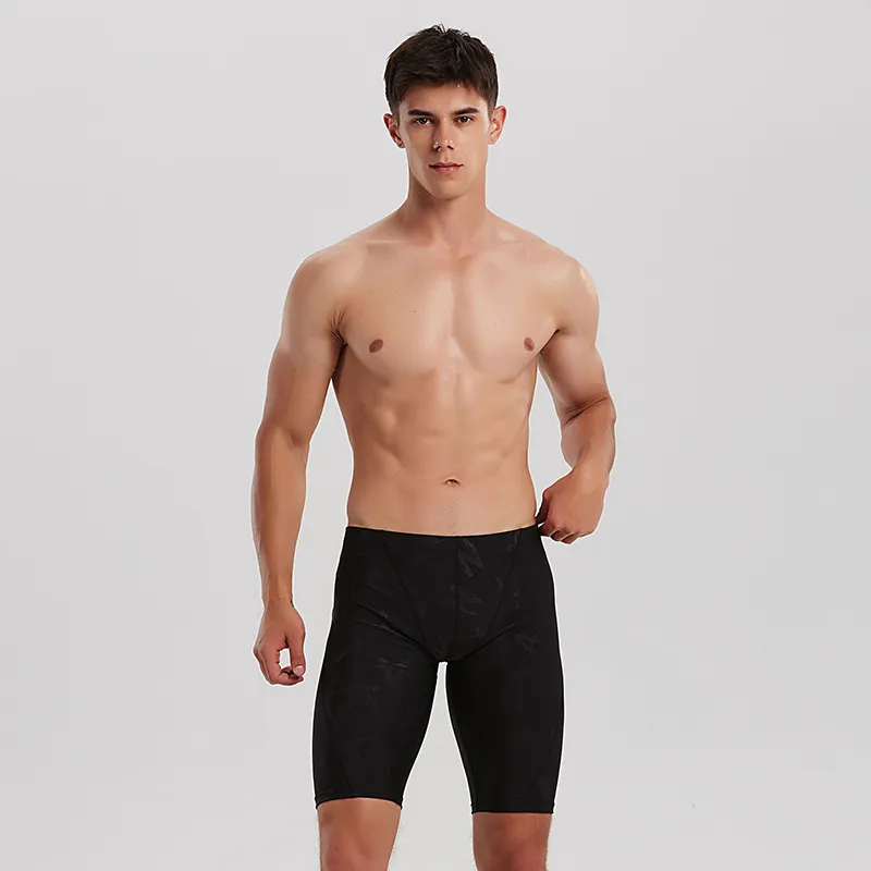 Men's Casual Quick-Dry Swimming Cap Racing Swimsuit Trunks Set