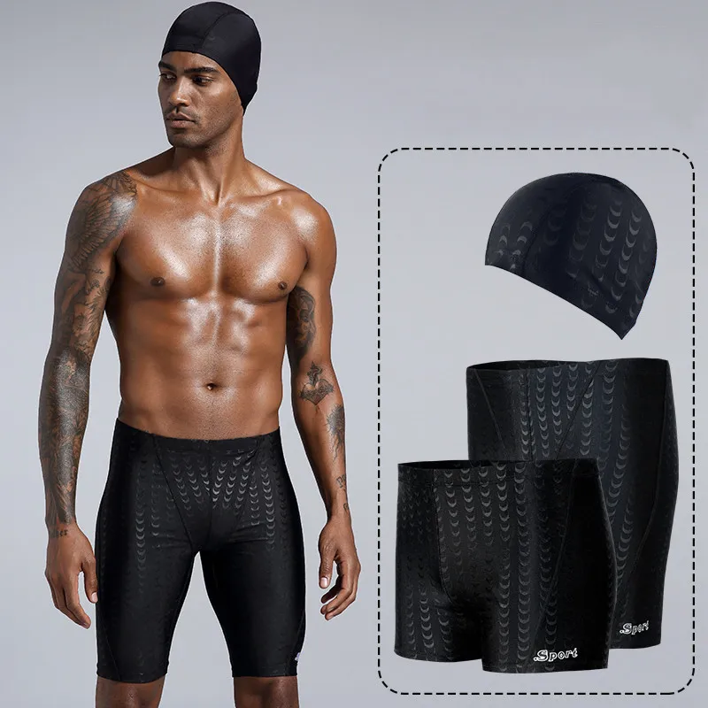 Men Casual Quick-Drying Racing Swimsuit Trunks Set