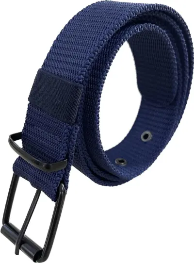 Fashion Solid Color Porous Canvas Belt with Pin Buckle