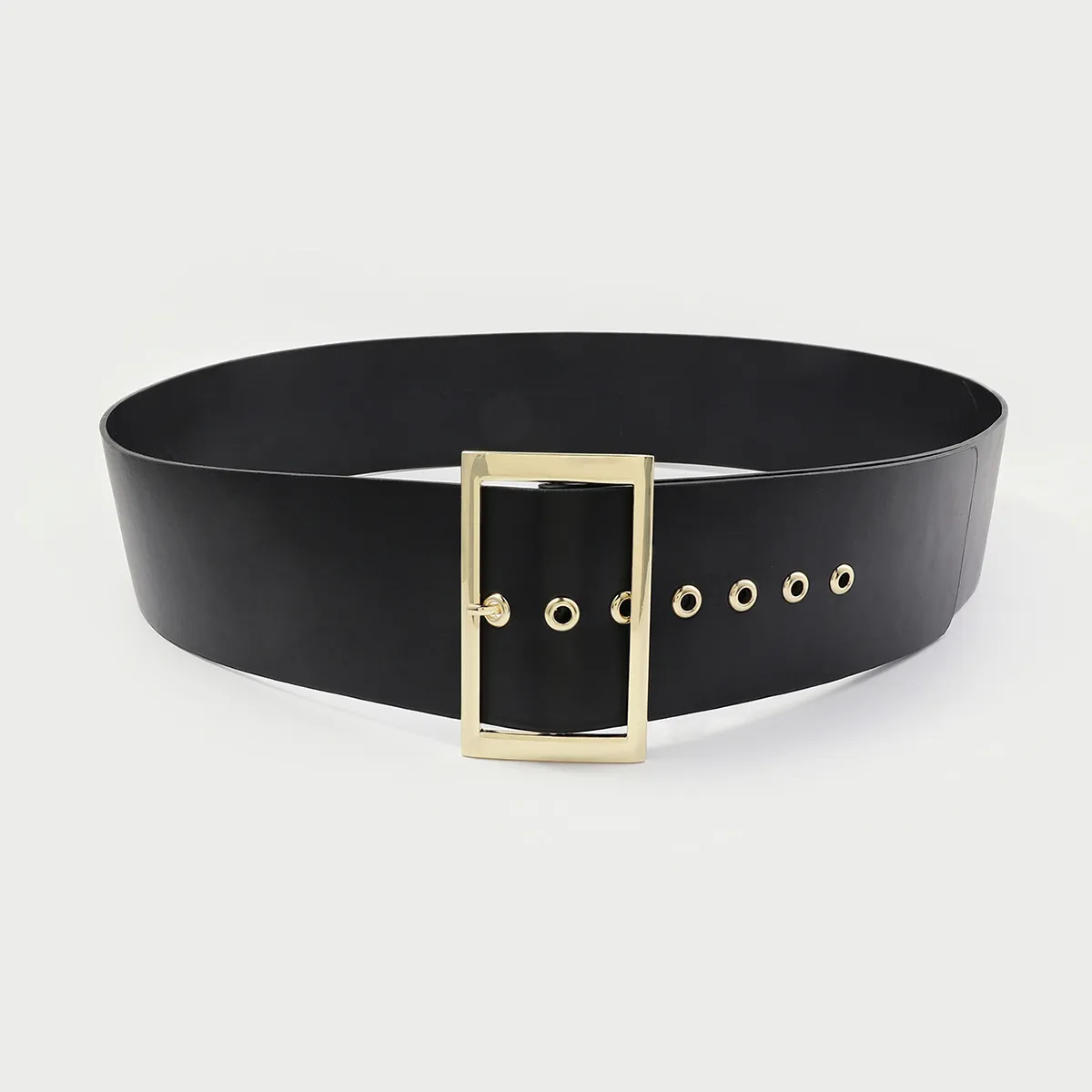 Fashion Simple Solid Color Wide PU Leather Waist Belt