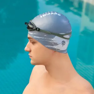 Fashion Adult Waterproof Silicone Swimming Cap with Printing