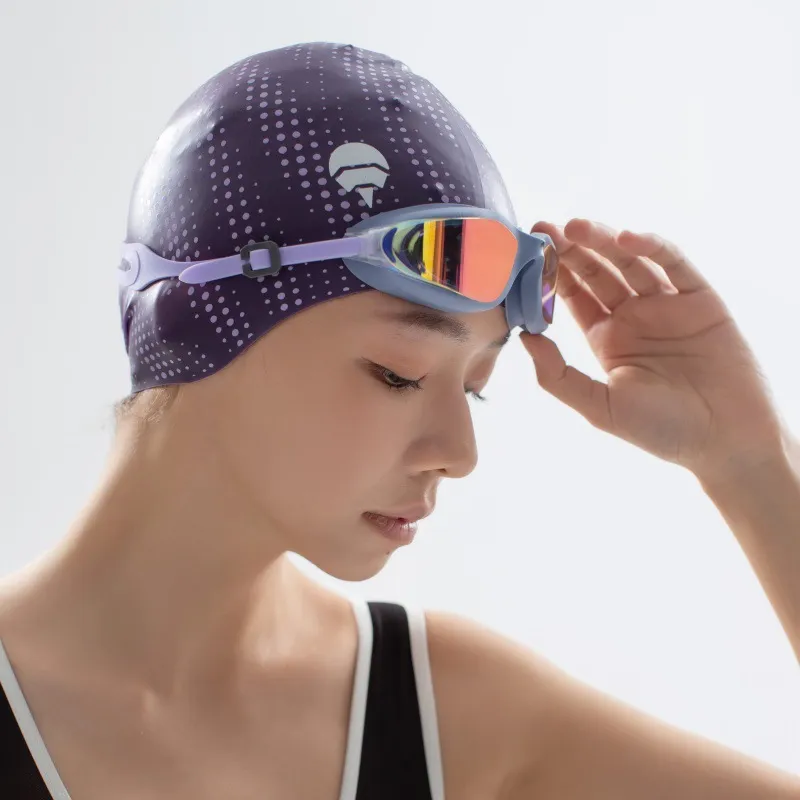 Fashion Adult Printed Silicone Swimming Cap with Dot Pattern