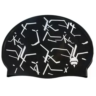 Fashion Printing Waterproof Silicone Adult Swimming Cap