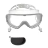 Large Frame White One-Piece Earplug Swimming Goggles (Zipper Box)