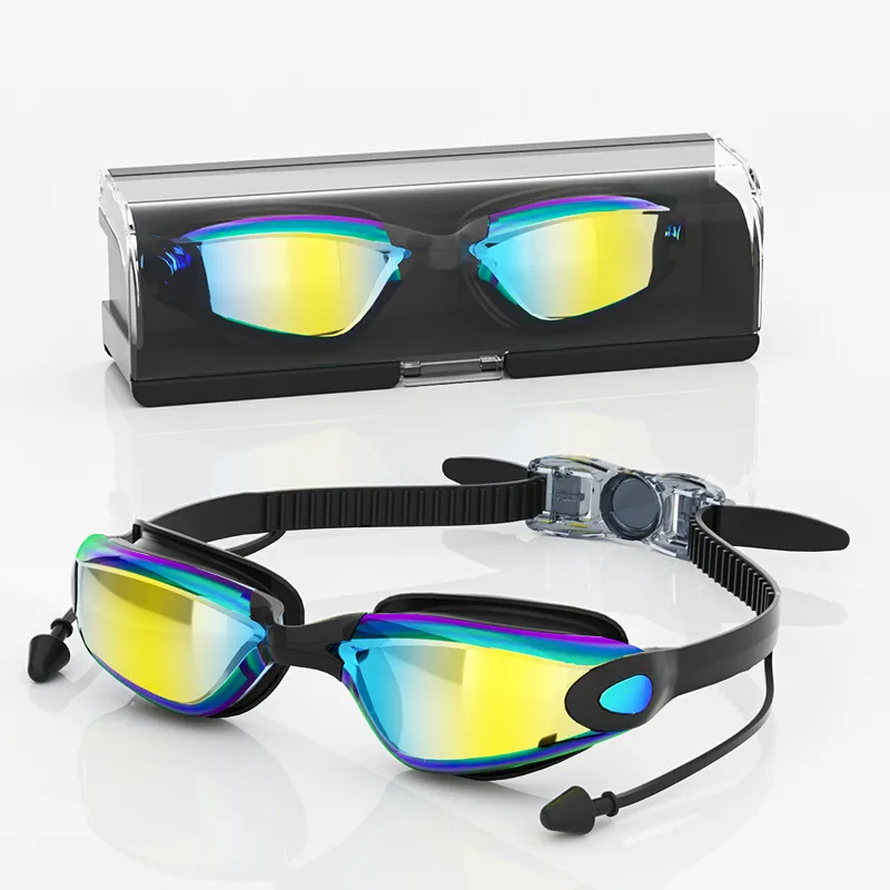 Fashion Waterproof Anti-Fog Electroplated Hd Swimming Goggles