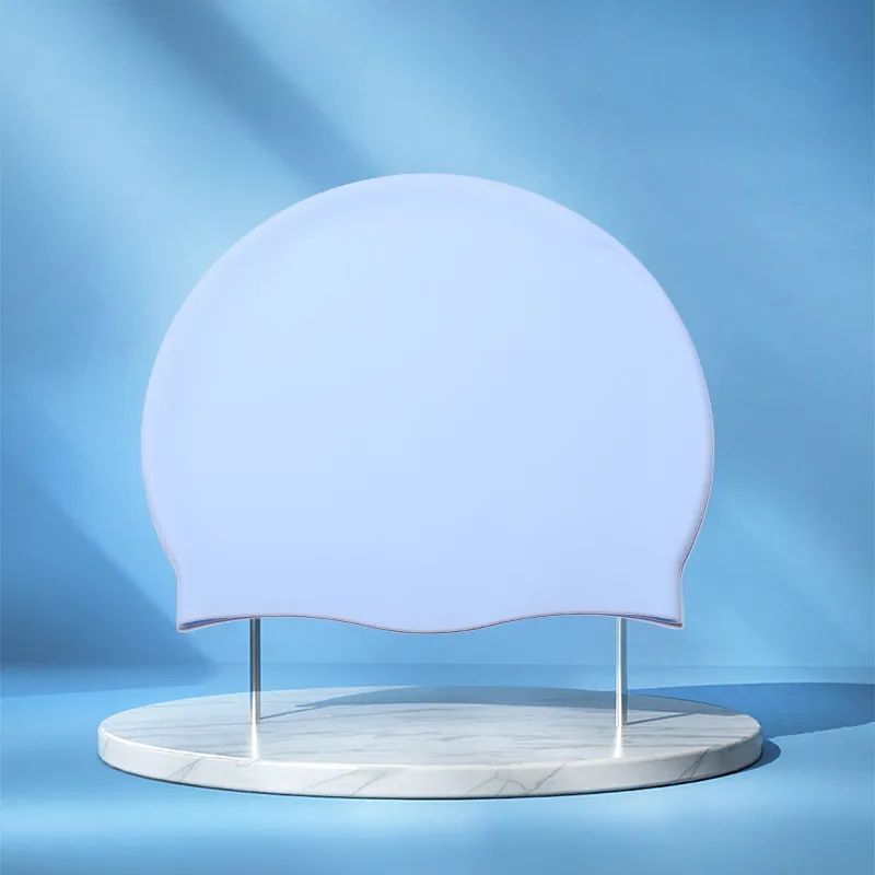 Fashion Solid Color Silicone Waterproof Swimming Cap for Women