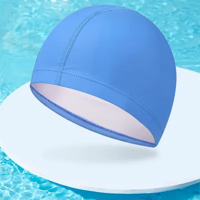 Fashion Casual Solid Color PU Waterproof Breathable Swimming Cap