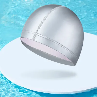 Fashion Casual Solid Color PU Waterproof Breathable Swimming Cap