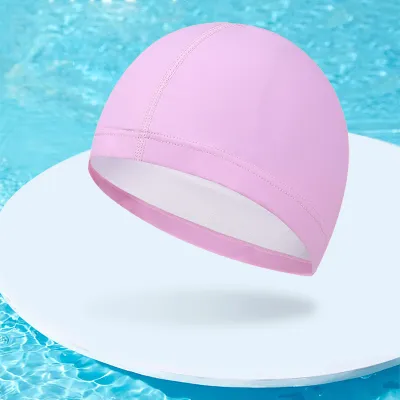 Fashion Casual Solid Color PU Waterproof Breathable Swimming Cap