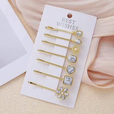 Turquoise Zinc Alloy Ethnic Retro Bobby Pins Hair Accessories