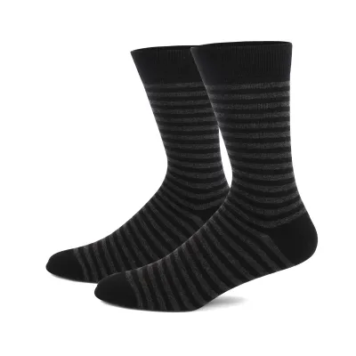 Men's Fashion Casual Stripe Long Cotton Socks with Diamond Pattern