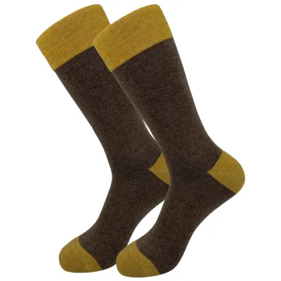 Men's Fashion Casual Stripe Long Cotton Socks with Diamond Pattern