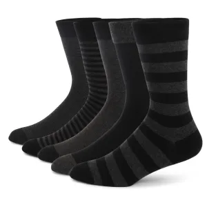 Men's Fashion Casual Stripe Long Cotton Socks with Diamond Pattern