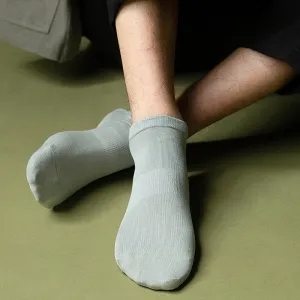 Men Fashion Casual Solid Color Thin Shallow Cotton Socks