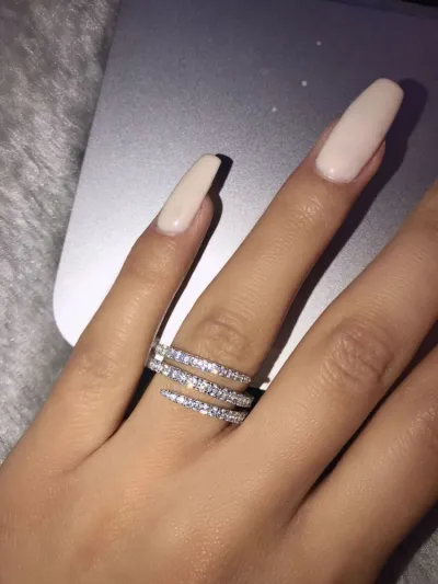 Women's Fashion Three Rows Zircon Ring in Alloy