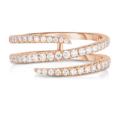 Women's Fashion Three Rows Zircon Ring in Alloy