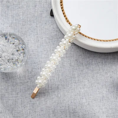 Women Fashion Elegant Simple Imitation Pearl Hairpin Pearl Clamp