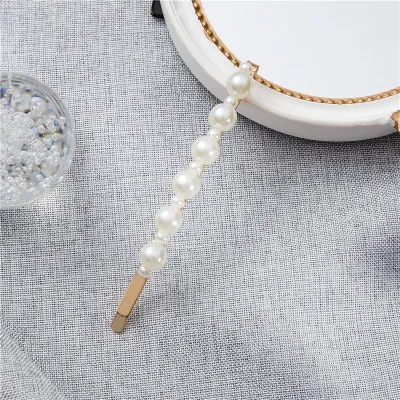 Women Fashion Elegant Simple Imitation Pearl Hairpin Pearl Clamp