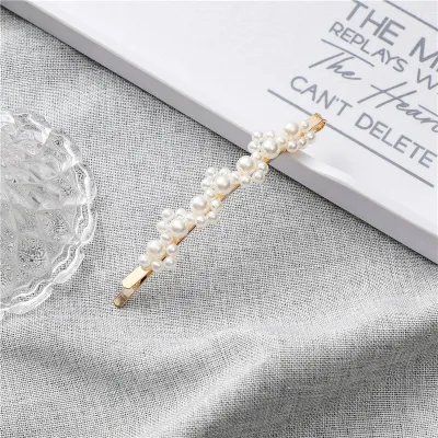 Women Fashion Elegant Simple Imitation Pearl Hairpin Pearl Clamp