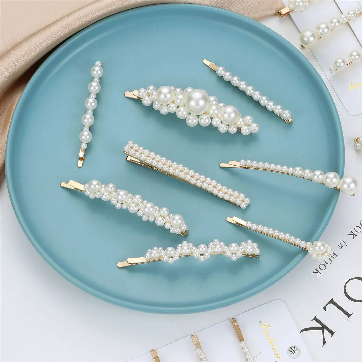 Women Fashion Elegant Simple Imitation Pearl Hairpin Pearl Clamp