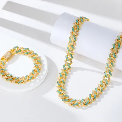 Fashion Cuban Zircon Pendant Necklace