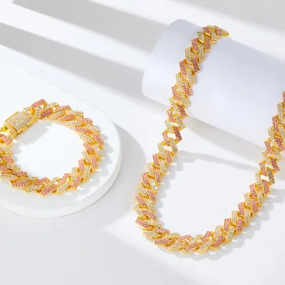 Fashion Cuban Zircon Pendant Necklace