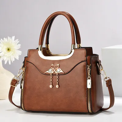 Women Retro Elegant Street Trend Large Capacity Tote PU Handbag