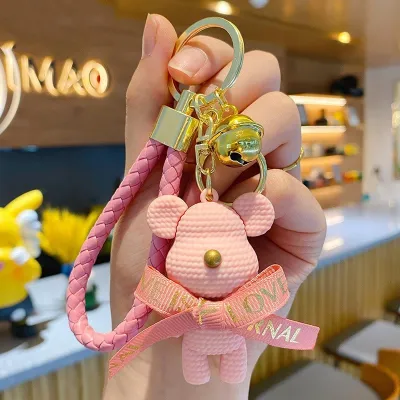 Fashion Cute Bear Rabbit Duck Key Chain Pendant, Soft PVC Rubber, Light Luxury for Christmas Valentine's Day