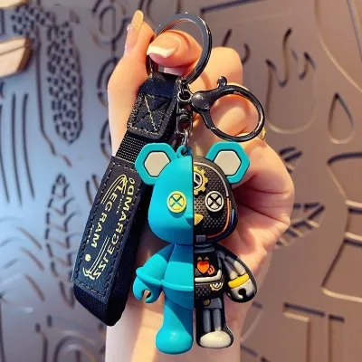 Fashion Cute Bear Rabbit Duck Key Chain Pendant, Soft PVC Rubber, Light Luxury for Christmas Valentine's Day