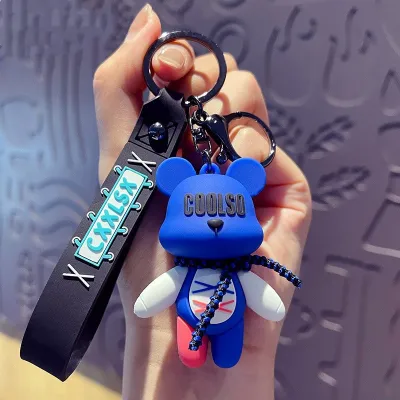 Fashion Cute Bear Rabbit Duck Key Chain Pendant, Soft PVC Rubber, Light Luxury for Christmas Valentine's Day