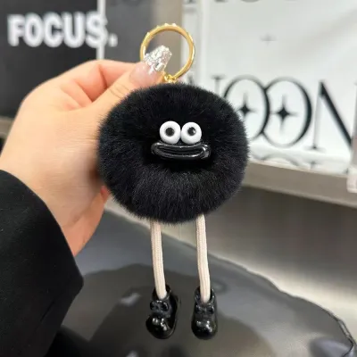 Cute Rabbit Fur Plush Car Keychain Pendant