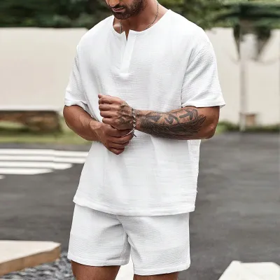 Wholesale Men Fashion Casual Stripe Print Plus Size Long Sleeve Hoodies Pants Sets