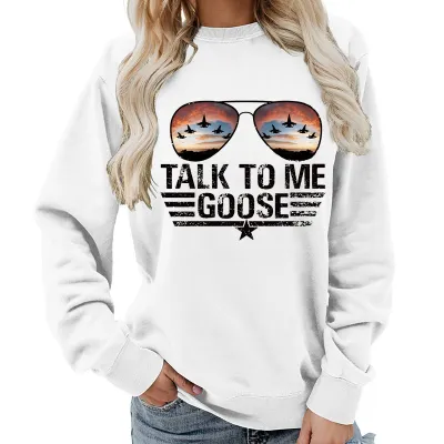 Women Casual Printed Street Hipster Loose Sweatshirt