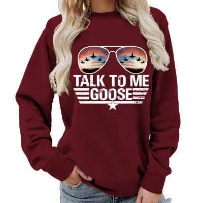 Women Casual Printed Street Hipster Loose Sweatshirt