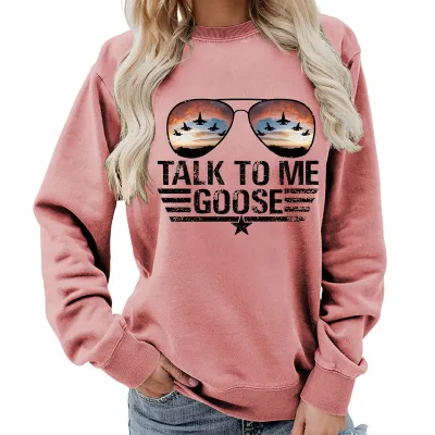 Women Casual Printed Street Hipster Loose Sweatshirt
