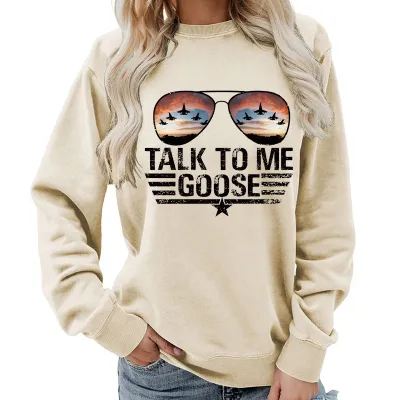Women Casual Printed Street Hipster Loose Sweatshirt