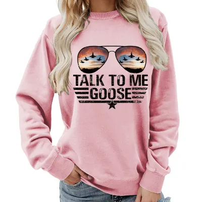 Women Casual Printed Street Hipster Loose Sweatshirt