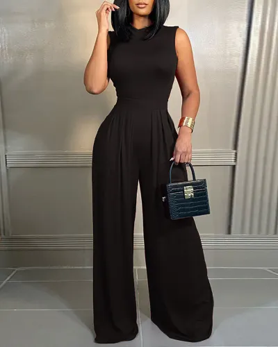 Women Casual Printed Sleeveless Slim-Fit Jumpsuit
