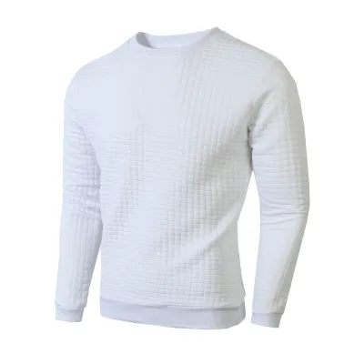 Men Casual Basic Slim-Fit Crewneck Long-Sleeved Solid Color Distinctive Sweatshirt