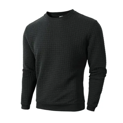 Men Casual Basic Slim-Fit Crewneck Long-Sleeved Solid Color Distinctive Sweatshirt