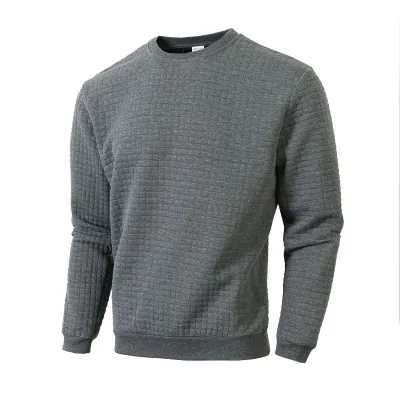 Men Casual Basic Slim-Fit Crewneck Long-Sleeved Solid Color Distinctive Sweatshirt