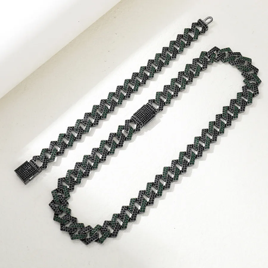 Fashion Hip Hop Zinc Alloy Full Rhinestone Necklace Set