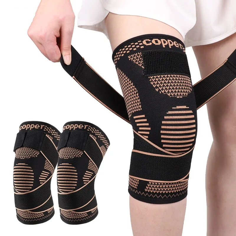 Sports Strap Knee Pad Women Men Fitness Skipping Non-Slip Knitted Nylon Breathable Protector