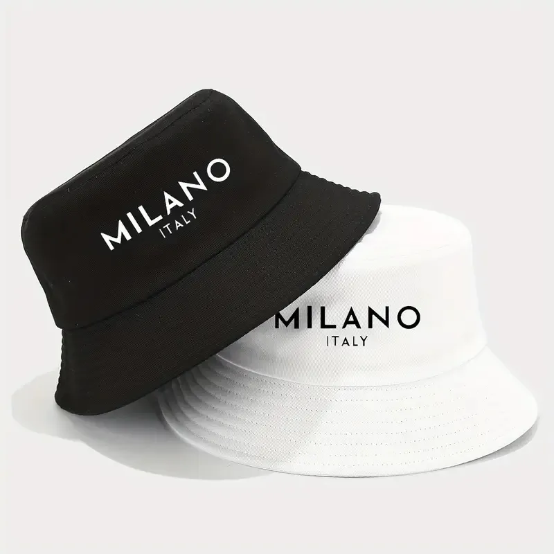 Fashion Cotton Thickened Letter Embroidery Double-Sided Bucket Hat
