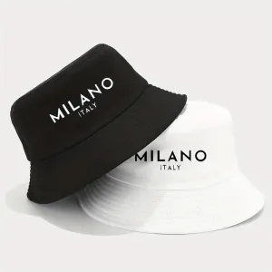 Fashion Cotton Thickened Letter Embroidery Double-Sided Bucket Hat