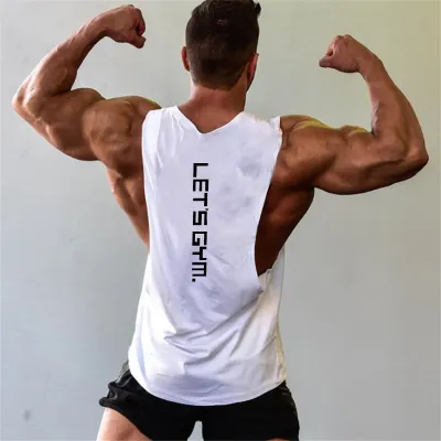 Men's Fashion Casual Solid Color Letter Printed Sports Tank Top