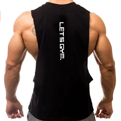 Men's Fashion Casual Solid Color Letter Printed Sports Tank Top