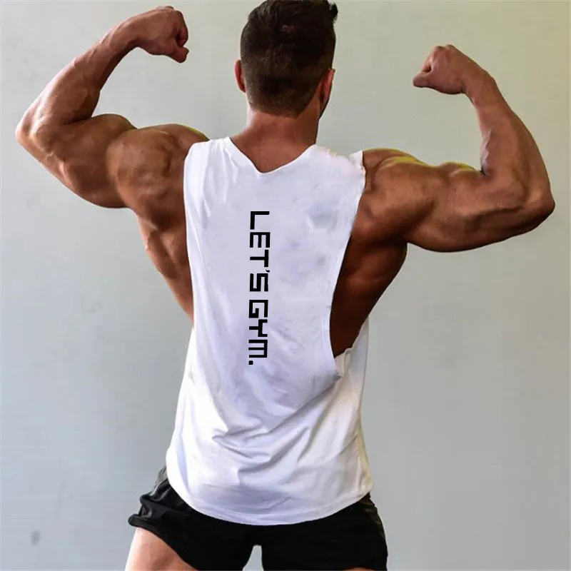Men's Fashion Casual Solid Color Letter Printed Sports Tank Top