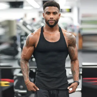 Men Causal Simple Solid Color Threaded Quick-Drying Sports Vest